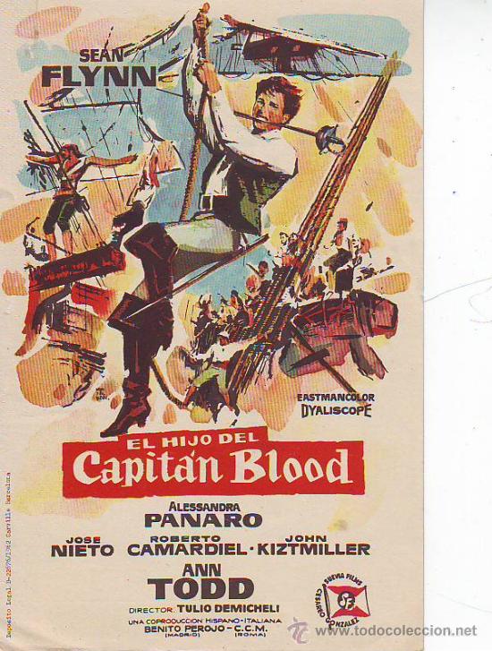 Foglietti di film di film antichi di cinema: el hijo del capitan blood