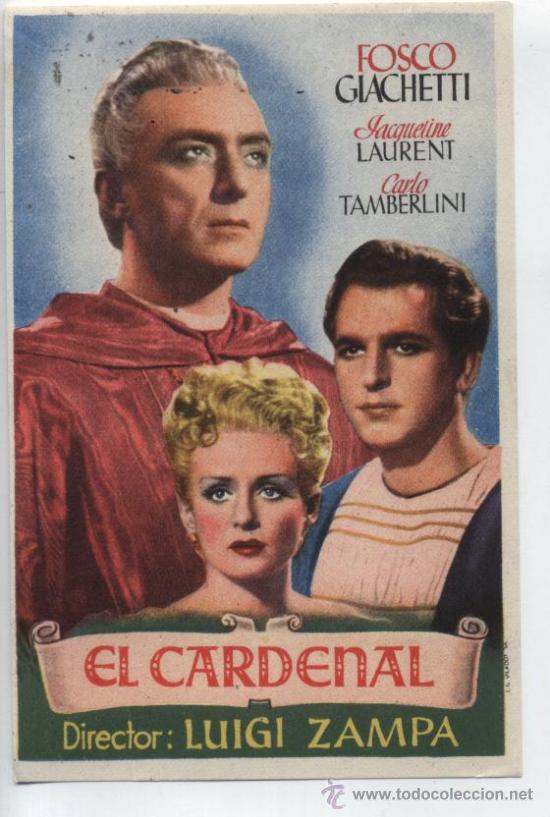 Cine: El Cardenal. Programa sencillo. Cine Mari - Le&oacute;n 1948.  &iexcl;IMPECABLE! - Foto 1