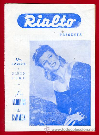 Cine: CARTELERA DE CINE RIALTO, VALENCIA , LOS AMORES DE CARMEN , ORIGINAL , R5