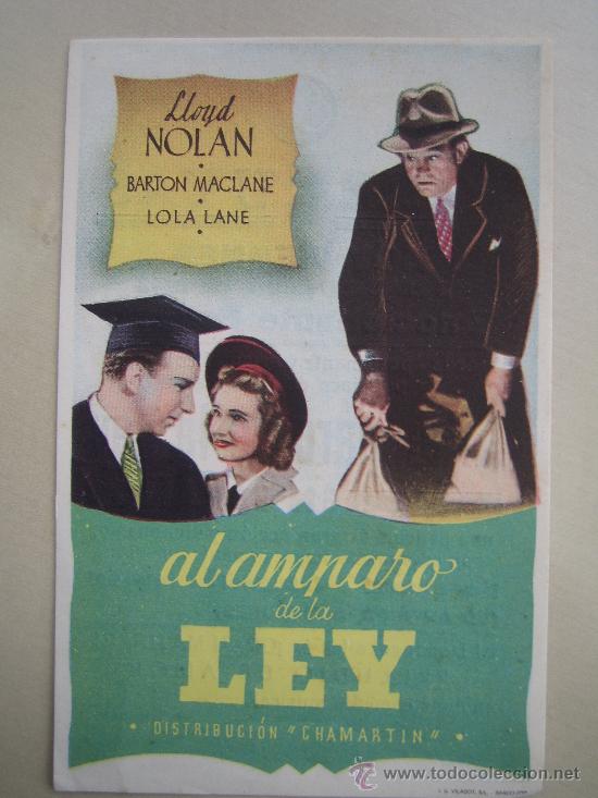 Cine: al amparo de la ley chamartin - folleto de mano original estreno