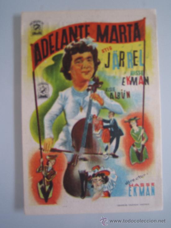 Cine: adelante marta - folleto de mano original estreno