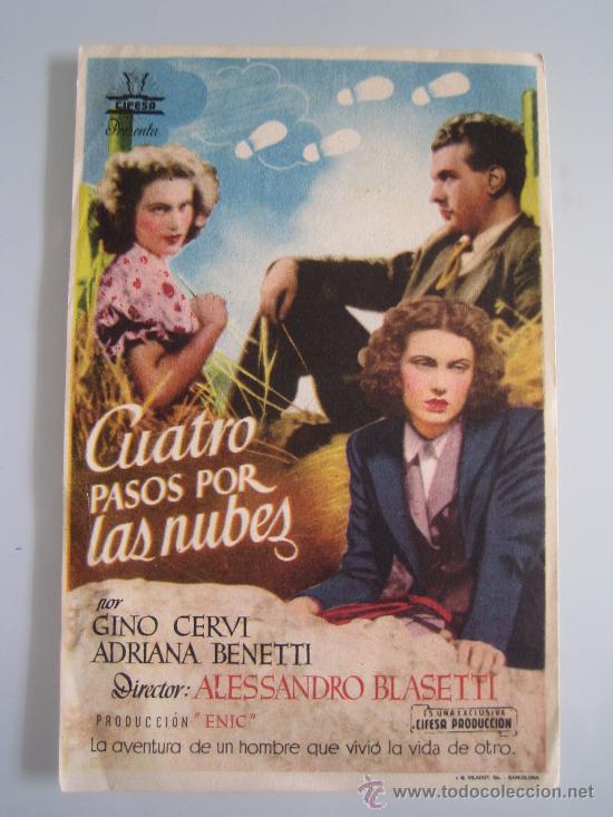 Cine: cuatro pasos por las nubes cifesa - folleto de mano original estreno