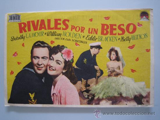Cine: rivales por un beso mercurio - folleto de mano original estreno