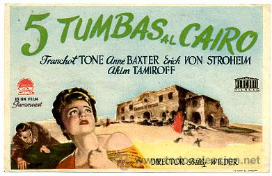 Cine: 5 TUMBAS AL CAIRO , SENCILLO, ORIGINAL , PM10403