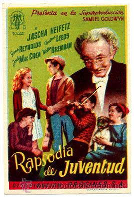 Cine: RAPSODIA DE JUVENTUD   , SENCILLO, ORIGINAL , PM10425