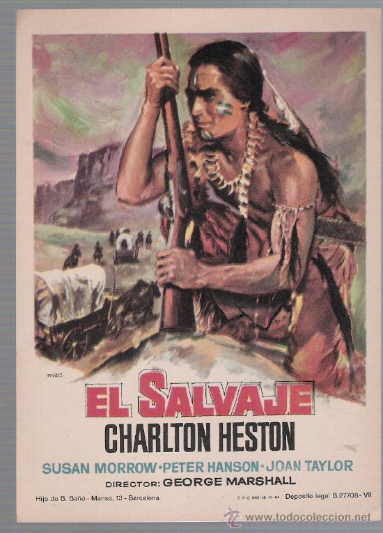 Cine: El Salvaje. Programa sencillo sin marca de distribuidora.  &iexcl;IMPECABLE! - Foto 1