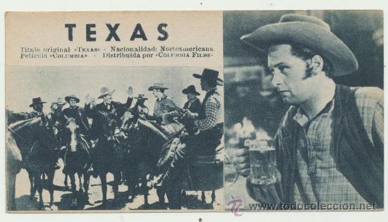 Cine: Texas. Programa tarjeta de Columbia. 165. - Foto 1