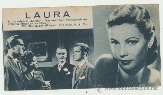 Cine: Laura. Programa tarjeta de 20Th Century fox. 169. - Foto 1