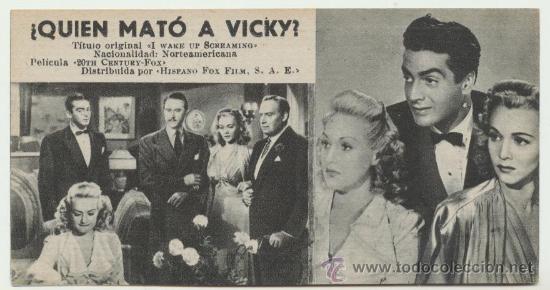 Cine: &iquest;Quien mat&oacute; a Vicky? Programa tarjeta de 20Th Century Fox. - Foto 1