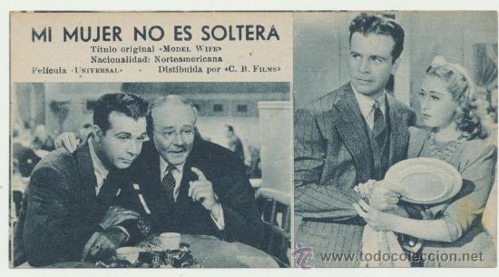 Cine: Mi mujer no es soltera. Programa tarjeta de Universal. - Foto 1