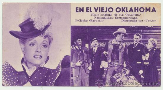 Cine: En el viejo Oklahoma. Programa ficha de U Films. - Foto 1