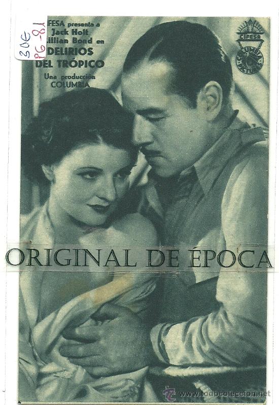 Cine: (PG-81)PROGRAMA DE CINE A&Ntilde;OS 30-DELIRIOS DEL TROPICO