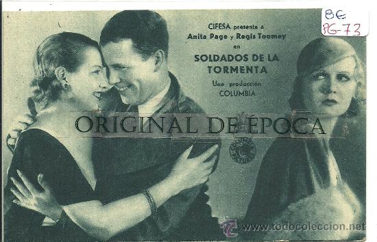 Cine: (PG-73)PROGRAMA DE CINE A&Ntilde;OS 30-SOLDADOS DE LA TORMENTA - Foto 1