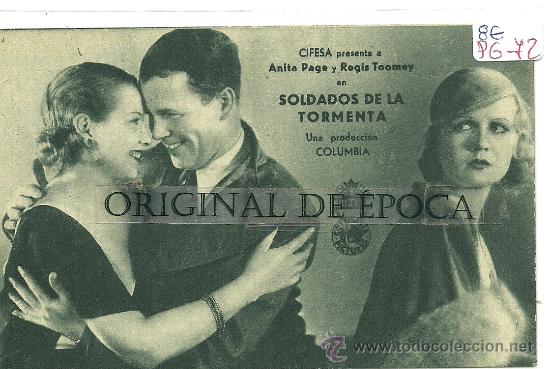 Cine: (PG-72)PROGRAMA DE CINE A&Ntilde;OS 30-SOLDADOS DE LA TORMENTA - Foto 1