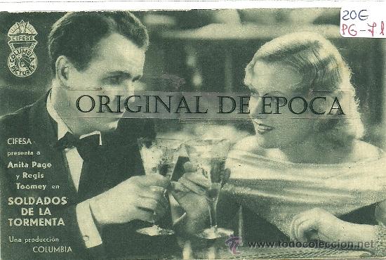 Cine: (PG-71)PROGRAMA DE CINE A&Ntilde;OS 30-SOLDADOS DE LA TORMENTA - Foto 1