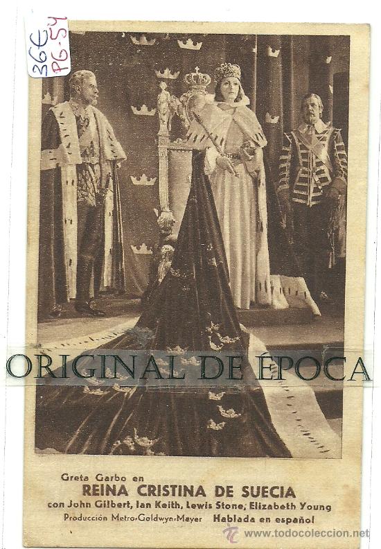 Cine: (PG-54)PROGRAMA DE CINE A&Ntilde;OS 30 - REINA CRISTINA DE SUECIA