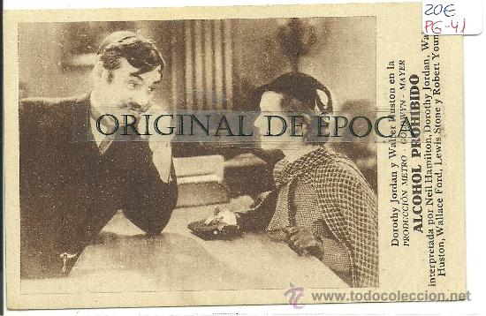 Cine: (PG-41)PROGRAMA DE CINE A&Ntilde;OS 30 - ALCOHOL PROHIBIDO