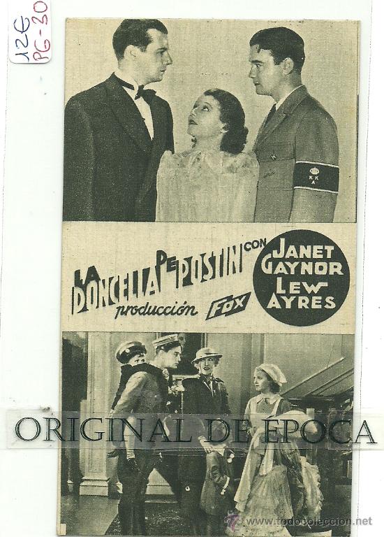 Cine: (PG-30)PROGRAMA DE CINE A&Ntilde;OS 30 - LA DONCELLA DE POSTIN - Foto 1