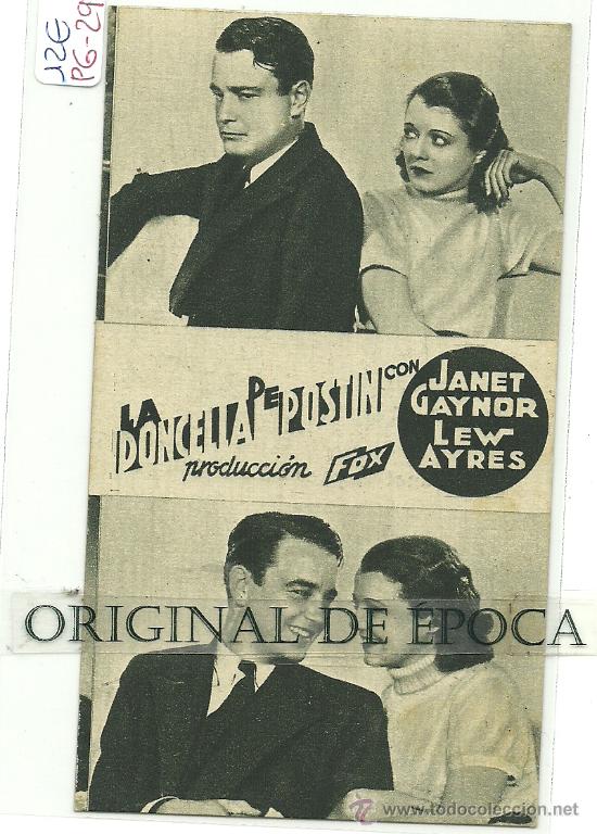 Cine: (PG-29)PROGRAMA DE CINE A&Ntilde;OS 30 - LA DONCELLA DE POSTIN - Foto 1