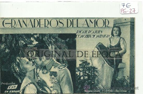 Cine: (PG-27)PROGRAMA DE CINE A&Ntilde;OS 30 - GRANADEROS DEL AMOR