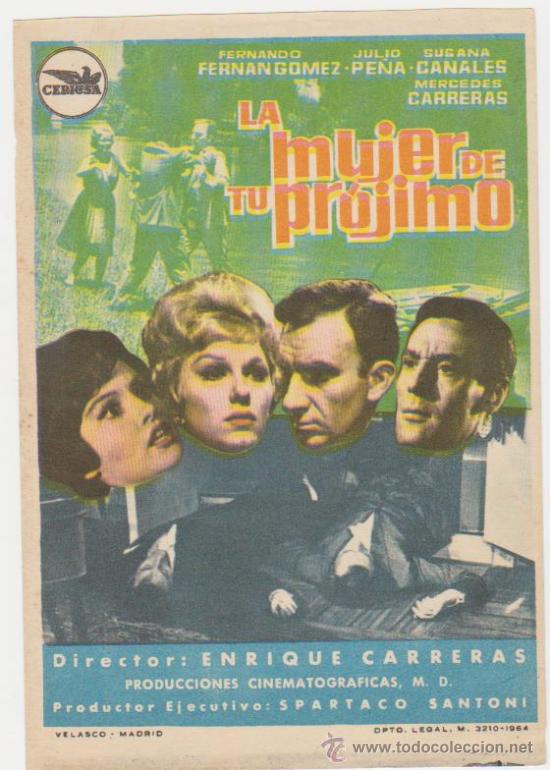 Cine: La mujer de tu pr&oacute;jimo. Sencillo de Cepicsa. - Foto 1