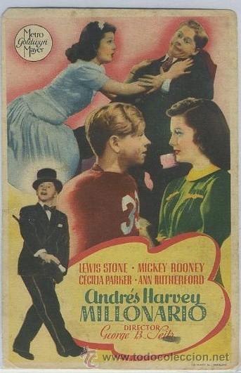 Cine: PROGRAMA DE CINE: ANDRES HARVEY MILLONARIO PC-1553 - Foto 1