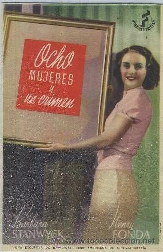 Folhetos de m&atilde;o de filmes antigos de cinema: PROGRAMA DE CINE: OCHO MUJERES Y UN CRIMEN PC-1582