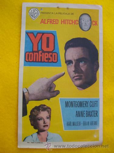 Cine: YO CONFIESO - Original &eacute;poca. Montgomery Clift, Anne Baxter &hellip;Dir. Alfred Hitchcock. Sin publicidad