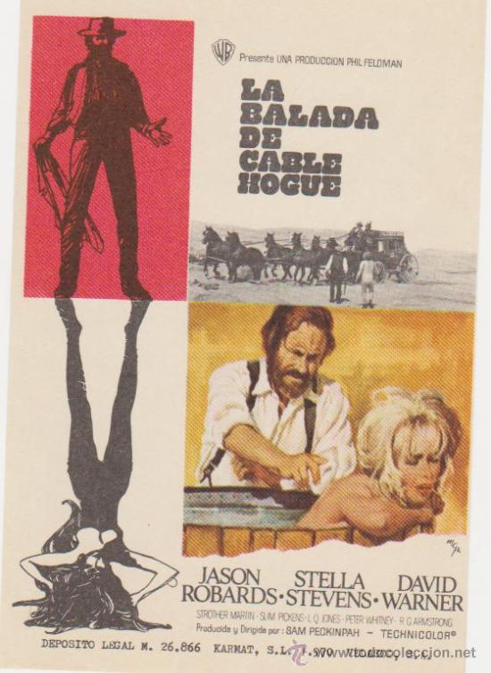 Cine: La Balada de Cable Hogue. Sencillo de WB.  &iexcl;IMPECABLE! - Foto 1