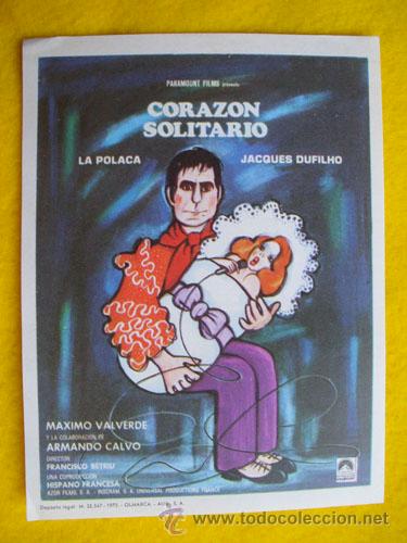 Kino: CORAZ&Oacute;N SOLITARIO. La Polaca, Jacques Dufilho, Maximo Valverde, &hellip;dir Francisco Betriu.