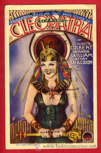 Cine: CLEOPATRA , TARJETA 1934 , ORIGINAL , S1904 - Foto 1