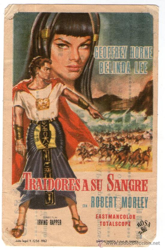 Cine: folleto de mano traidores a su sangre con robert morley