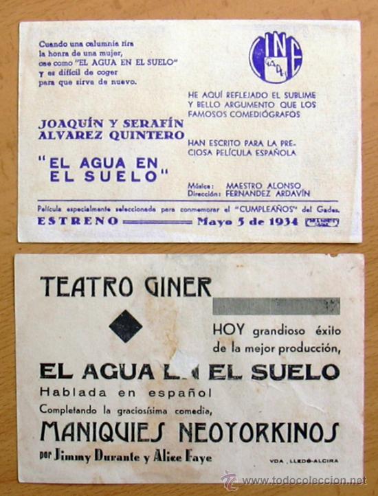 Cine: El agua en el suelo - dos programas diferentes - Con publicidad - Foto 2