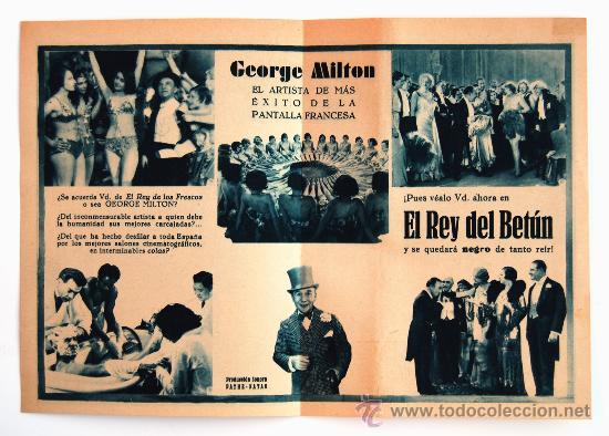 Cine: PROGRAMA DE MANO EL REY DEL BET&Uacute;N. PATHE-NATAN. 1931. - Foto 2