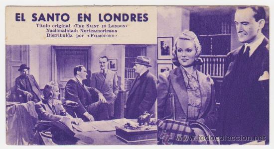  Flyers Publicitaires de films Anciens: El Santo en Londres. Tarjeta ficha de Film&oacute;fono.