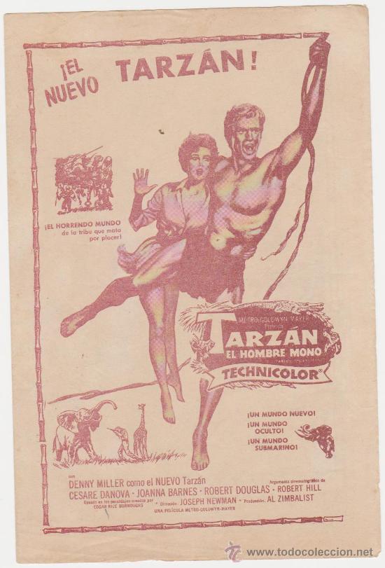  Flyers Publicitaires de films Anciens: Tarz&aacute;n el Hombre mono. Doble de MGM (23x30) Cines Am&eacute;rica y Medimarg - La Habana.