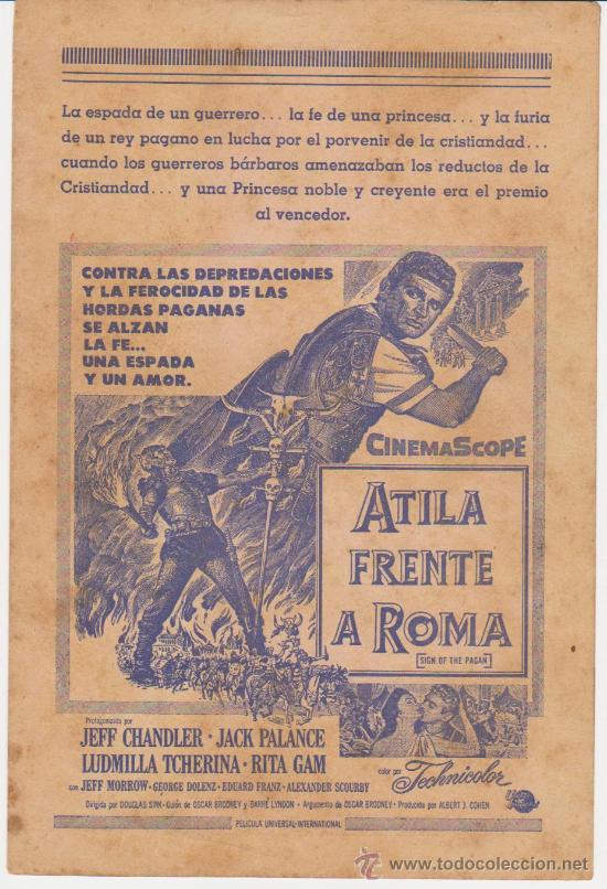 Cine: Atila frente a Roma (Atila) Doble de Universal Internacional. Teatro Mart&iacute; - La Habana.