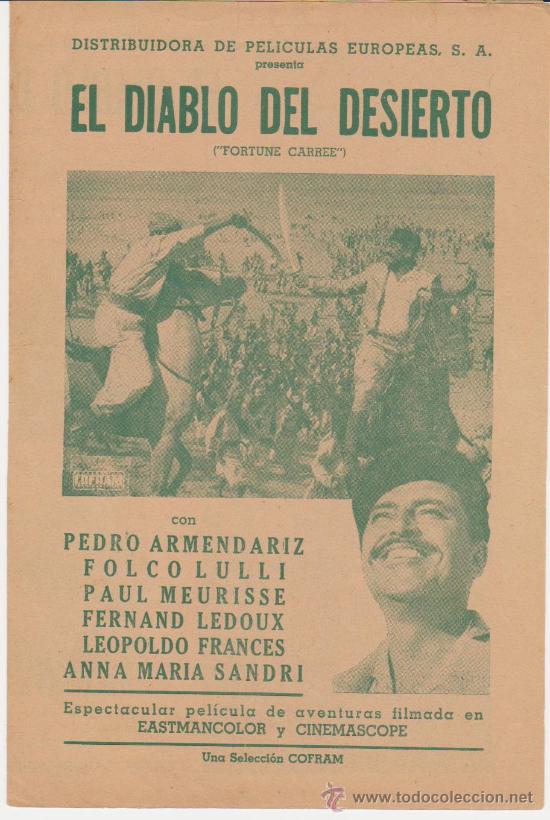 Cine: El Diablo del Desierto. Programa doble.  Cine Am&eacute;rica - La Habana.