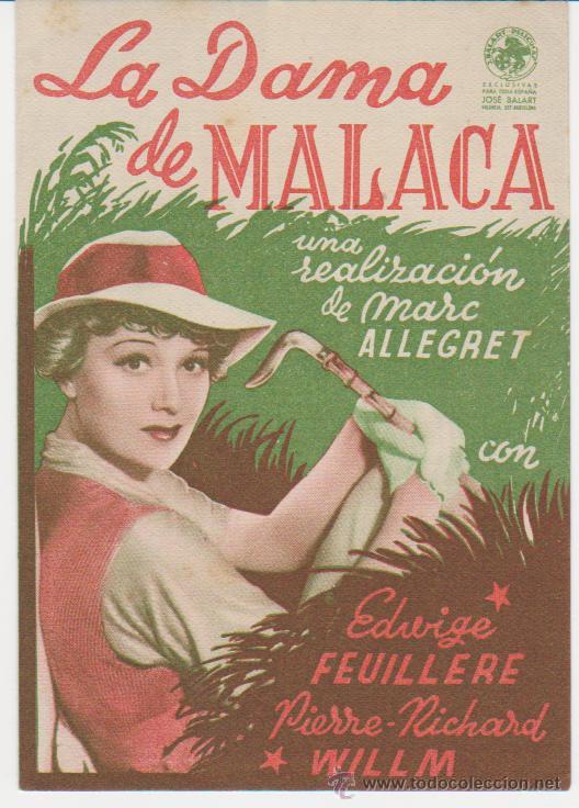  Flyers Publicitaires de films Anciens: La Dama de Malaca. Doble de J. Balart. Tratro Nacional.