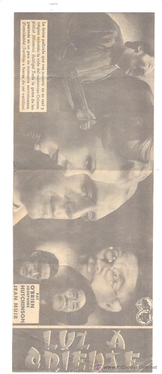 Cine: LUZ A ORIENTE, DOBLE WARNER 1938, PAT O&acute;BRIEN - Foto 2