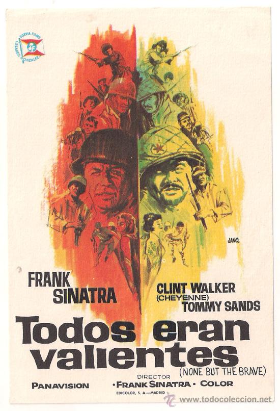 Cine: TODOS ERAN VALIENTES PROGRAMA SENCILLO SUEVIA FRANK SINATRA - Foto 1