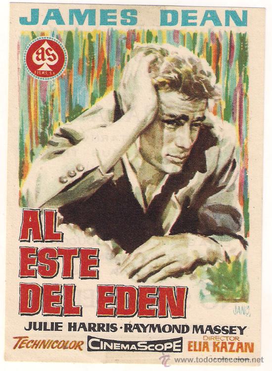 Cine: AL ESTE DEL EDEN PROGRAMA SENCILLO  AS JAMES DEAN ELIA KAZAN - Foto 1