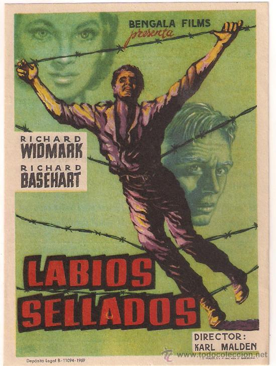 Cine: LABIOS SELLADOS PROGRAMA SENCILLO BENGALA verde RICHARD WIDMARK RICHARD BASEHART - Foto 1