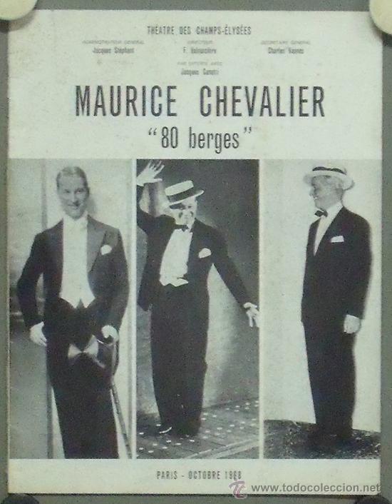 Cine: ON56 80 BERGES MAURICE CHEVALIER PROGRAMA DE TEATRO LIBRITO OCTUBRE 1968 - Foto 1