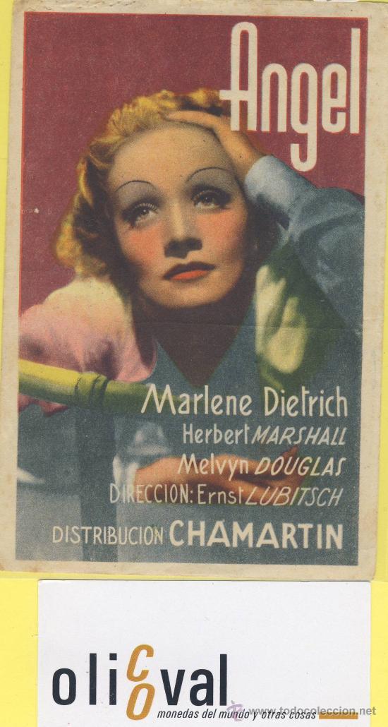 Cine: Cartelera  mano  angel marlene dietrich herbert marshall melvyn douglas chamartin