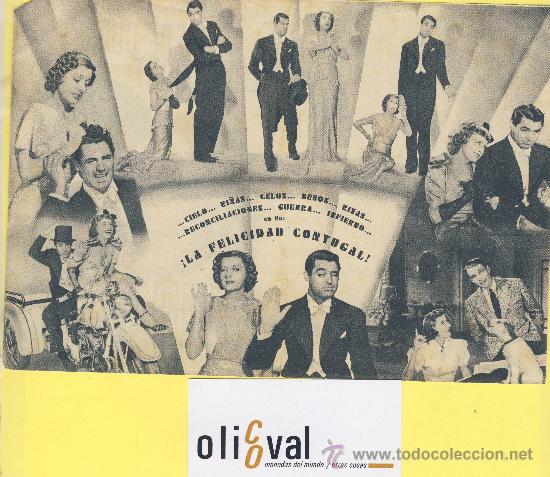 Cine: Cartelera  mano  doble 140 x 210 la picara voluntaria irene dune cary grant  colunbia