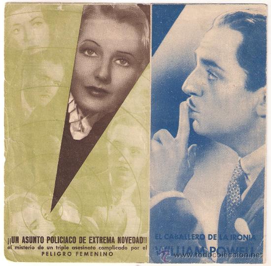 Cine: PTCC 409 MI EX-MUJER Y YO PROGRAMA DOBLE RKO WILLLIAM POWELL JEAN ARTHUR - Foto 1