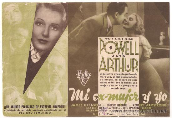 Cine: PTCC 409 MI EX-MUJER Y YO PROGRAMA DOBLE RKO WILLLIAM POWELL JEAN ARTHUR - Foto 2