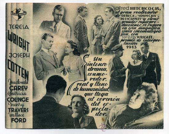 Cine: LA SOMBRA DE UNA DUDA, con Joseph Cotten. - Foto 2