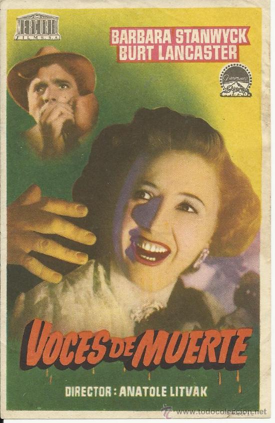 Cine: PROGRAMA DE MANO VOCES DE MUERTE - Foto 1